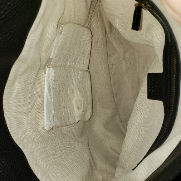 🇮🇹👜GUCCI BLACK LEATHER RIDE SHOULDER BAG - Picture 4 of 8